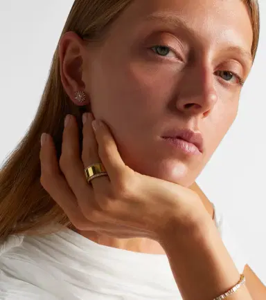 Suzanne Kalan Midi 18kt gold tech ring jackets with diamonds | Thumbnail 4 Suzanne Kalan Midi 18kt gold tech ring jackets with diamonds | Thumbnail 4