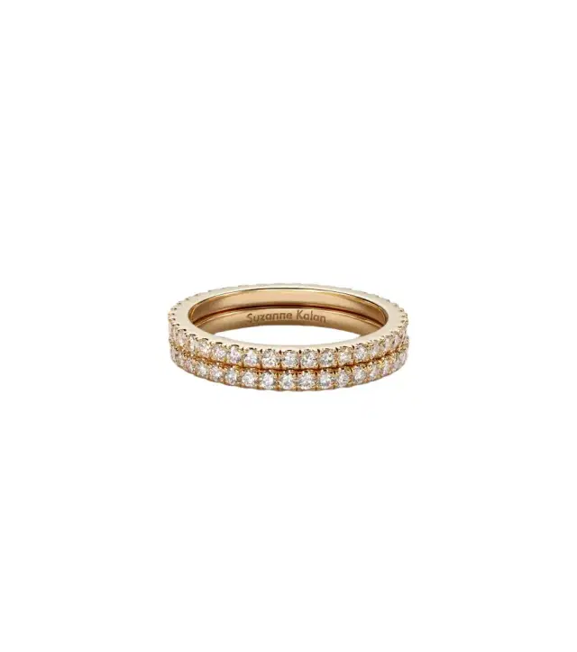 Suzanne Kalan Midi 18kt gold tech ring jackets with diamonds