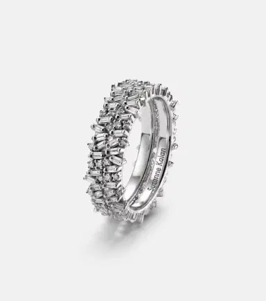 Suzanne Kalan Icon Mini 18kt white gold tech ring jackets with diamonds | Thumbnail 2 Suzanne Kalan Icon Mini 18kt white gold tech ring jackets with diamonds | Thumbnail 2
