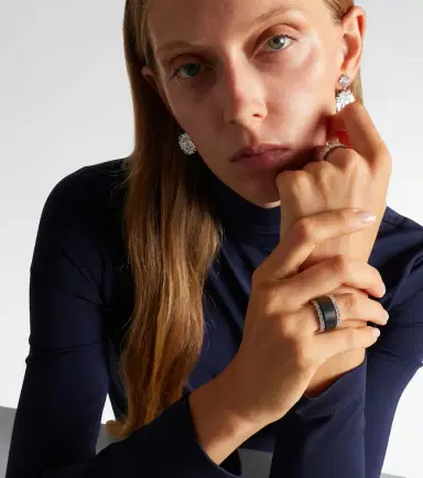 Suzanne Kalan Icon Mini 18kt white gold tech ring jackets with diamonds | Thumbnail 4 Suzanne Kalan Icon Mini 18kt white gold tech ring jackets with diamonds | Thumbnail 4