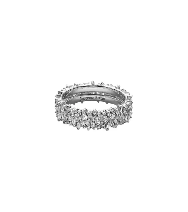 Icon Mini 18kt white gold tech ring jackets with diamonds