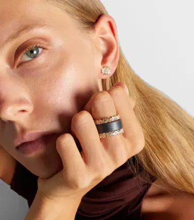 Suzanne Kalan Icon Midi 18kt gold tech ring jackets with diamonds | Thumbnail 5 Suzanne Kalan Icon Midi 18kt gold tech ring jackets with diamonds | Thumbnail 5