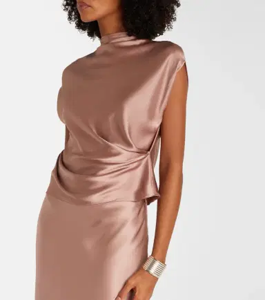 The Sei Draped silk satin top | Thumbnail 6