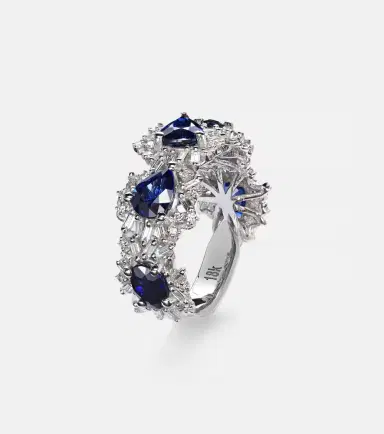 Suzanne Kalan 18kt white gold ring with sapphires and diamonds | Thumbnail 2 Suzanne Kalan 18kt white gold ring with sapphires and diamonds | Thumbnail 2