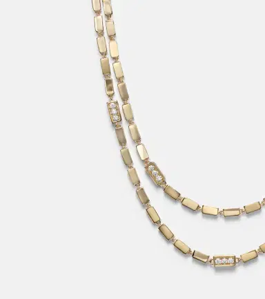 Suzanne Kalan Block-Chain 18kt gold chain necklace with diamonds | Thumbnail 2