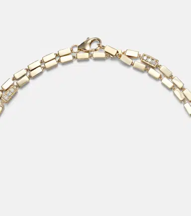 Suzanne Kalan Block-Chain 18kt gold chain necklace with diamonds | Thumbnail 3