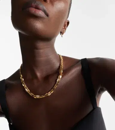 Suzanne Kalan Block-Chain 18kt gold chain necklace with diamonds | Thumbnail 5