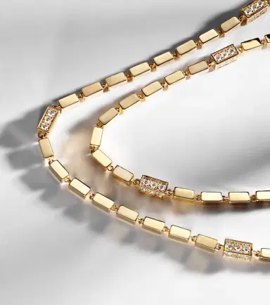 Suzanne Kalan Block-Chain 18kt gold chain necklace with diamonds | Thumbnail 6