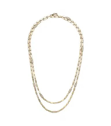 Suzanne Kalan Block-Chain 18kt gold chain necklace with diamonds | Thumbnail 1