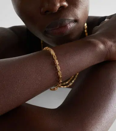 Suzanne Kalan Block-Chain 18kt gold bracelet with diamonds | Thumbnail 3