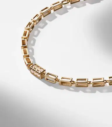 Suzanne Kalan Block-Chain 18kt gold bracelet with diamonds | Thumbnail 4