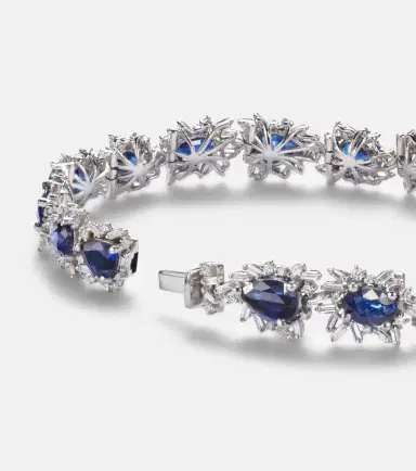 Suzanne Kalan 18kt white gold tennis bracelet with sapphires and diamonds | Thumbnail 2