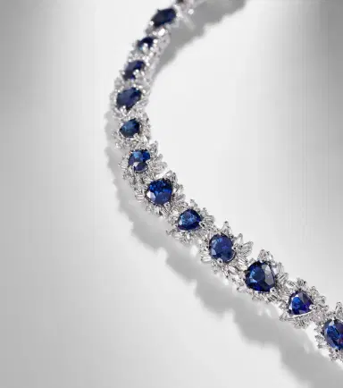 Suzanne Kalan 18kt white gold tennis bracelet with sapphires and diamonds | Thumbnail 3