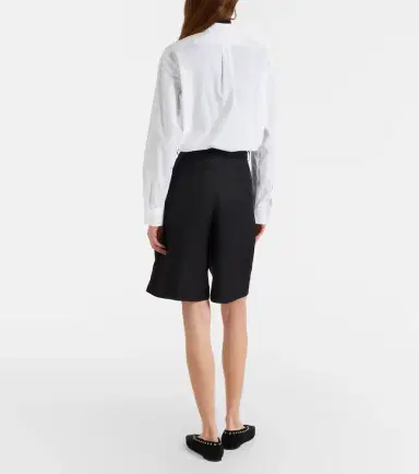The Frankie Shop Marfa pleated twill Bermuda shorts | Thumbnail 2