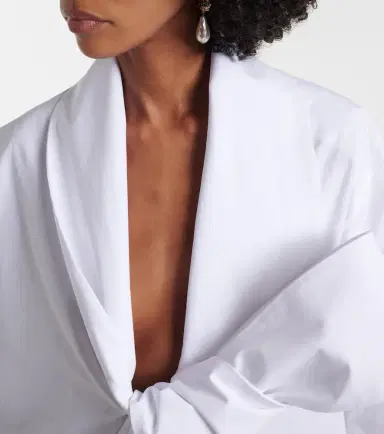 Saint Laurent Bow-detail cotton poplin shirt | Thumbnail 6
