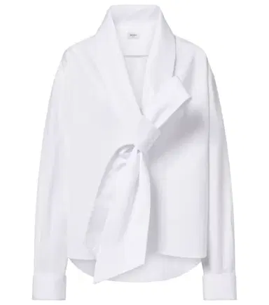 Saint Laurent Bow-detail cotton poplin shirt | Thumbnail 1