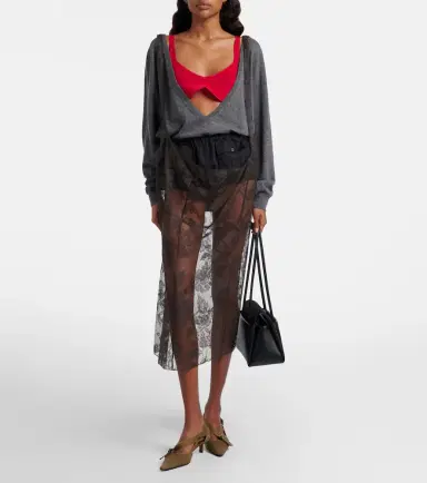 Prada Silk crêpe de chine bra top | Thumbnail 2