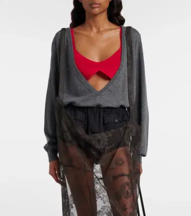 Prada Silk crêpe de chine bra top | Thumbnail 3
