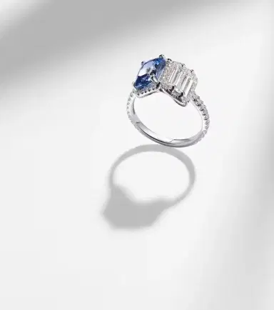 Suzanne Kalan 18kt white gold ring with sapphire and diamonds | Thumbnail 5 Suzanne Kalan 18kt white gold ring with sapphire and diamonds | Thumbnail 5