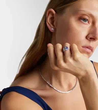 Suzanne Kalan Classic 18kt white gold stud earrings with diamonds | Thumbnail 2