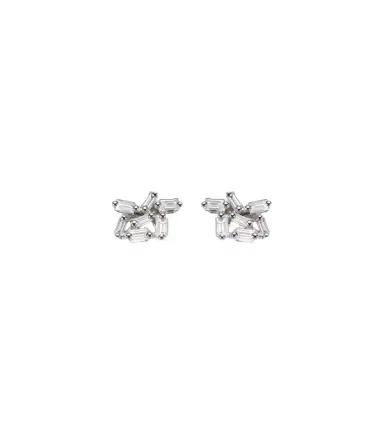 Suzanne Kalan Classic 18kt white gold stud earrings with diamonds | Thumbnail 1