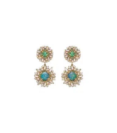 Suzanne Kalan 18kt gold drop earrings with gemstones | Thumbnail 1 Suzanne Kalan 18kt gold drop earrings with gemstones | Thumbnail 1