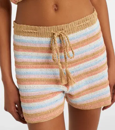 Anna Kosturova Striped crochet cotton shorts | Thumbnail 3