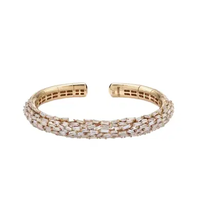 Suzanne Kalan 18kt gold cuff bracelet with diamonds | Thumbnail 1