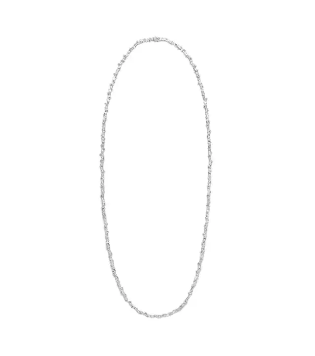 Suzanne Kalan Bold Burst 18kt white gold tennis necklace with diamonds