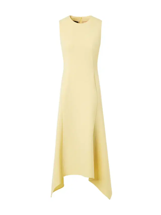Asymmetric Wool Crêpe Double-Face Midi Dress