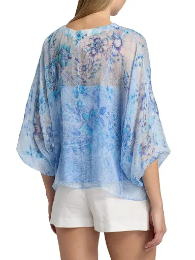 Johnny Was Women's Harlyn Floral Silk Button-Front Blouse - Casablanca Paradisa - Size Small | Thumbnail 5