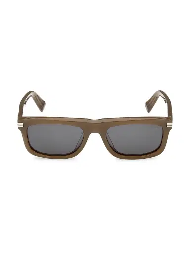 Zegna Men's 55MM Rectangular Sunglasses - Brown Grey | Thumbnail 2 Zegna Men's 55MM Rectangular Sunglasses - Brown Grey | Thumbnail 2