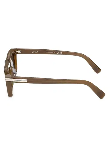 Zegna Men's 55MM Rectangular Sunglasses - Brown Grey | Thumbnail 3 Zegna Men's 55MM Rectangular Sunglasses - Brown Grey | Thumbnail 3