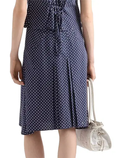 Prada Women's Polka-Dot Marocain Skirt - Blue | Thumbnail 4 Prada Women's Polka-Dot Marocain Skirt - Blue | Thumbnail 4