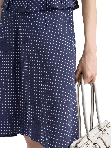 Prada Women's Polka-Dot Marocain Skirt - Blue | Thumbnail 6 Prada Women's Polka-Dot Marocain Skirt - Blue | Thumbnail 6