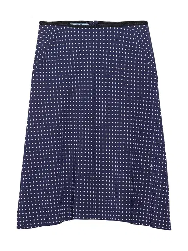 Prada Women's Polka-Dot Marocain Skirt - Blue | Thumbnail 1 Prada Women's Polka-Dot Marocain Skirt - Blue | Thumbnail 1
