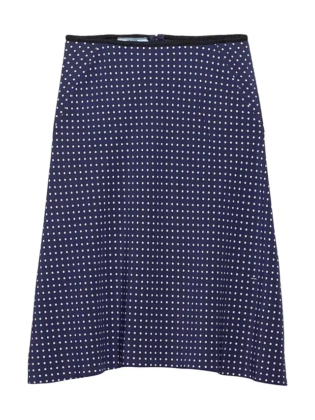 Women's Polka-Dot Marocain Skirt - Blue