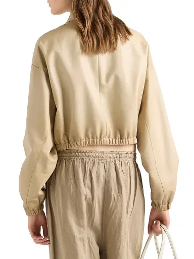 Prada Women's Cropped Nappa Leather Jacket | Thumbnail 4 Prada Women's Cropped Nappa Leather Jacket | Thumbnail 4