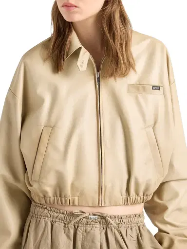 Prada Women's Cropped Nappa Leather Jacket | Thumbnail 5 Prada Women's Cropped Nappa Leather Jacket | Thumbnail 5