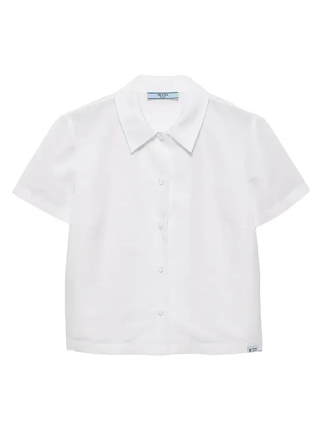 Women's Short-Sleeved Linen Muslin Shirt - White