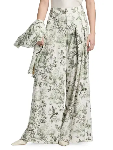 Alice + Olivia Women's Blaire Printed Linen-Blend Wide-Leg Pants - Daybreak - Size 10 | Thumbnail 3 Alice + Olivia Women's Blaire Printed Linen-Blend Wide-Leg Pants - Daybreak - Size 10 | Thumbnail 3