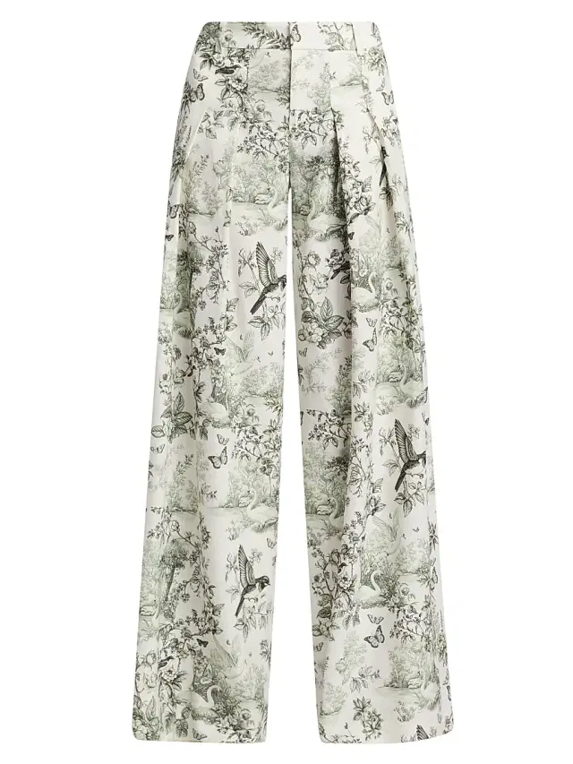 ALICE + OLIVIA Women's Blaire Printed Linen-Blend Wide-Leg Pants - Daybreak
