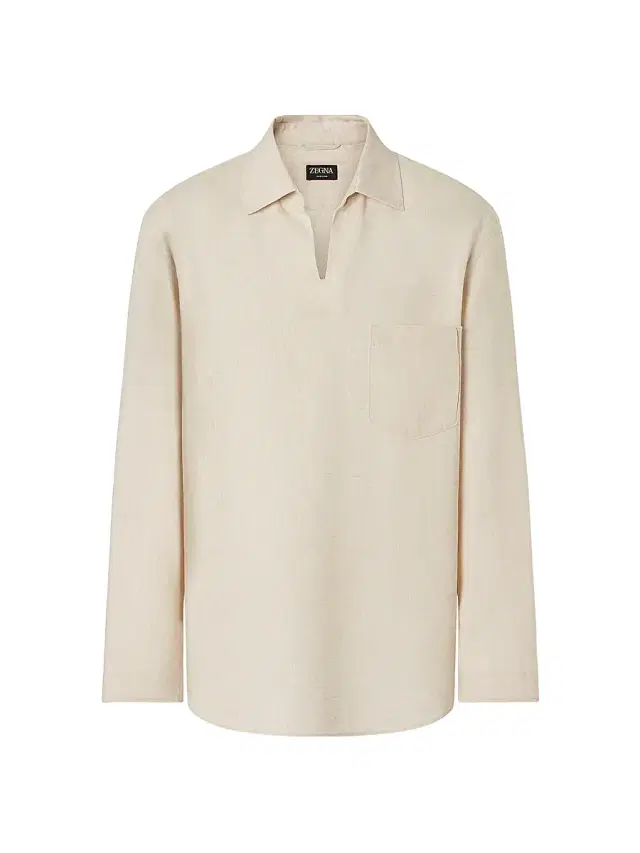 ZEGNA Men's Oasi Lino Polo Shirt - Light Taupe