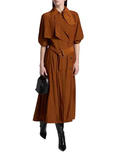 Lanvin Women's Satin Belted Trench Coat - Chestnuts | Thumbnail 2 Lanvin Women's Satin Belted Trench Coat - Chestnuts | Thumbnail 2