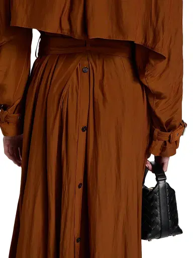 Lanvin Women's Satin Belted Trench Coat - Chestnuts | Thumbnail 6 Lanvin Women's Satin Belted Trench Coat - Chestnuts | Thumbnail 6