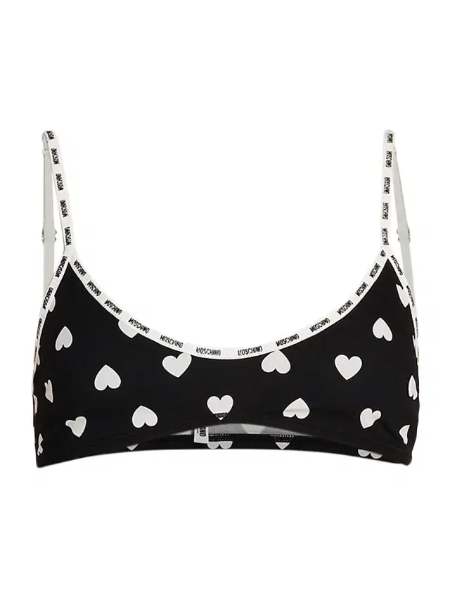 Women's Heart-Print Scoopneck Bralette - Multi Black