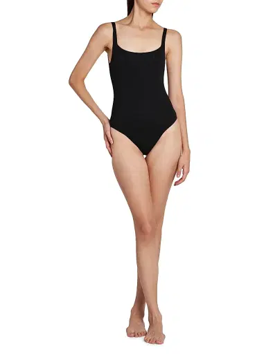 MOSCHINO Women's Logo Stretch-Cotton Scoopneck Bodysuit | Thumbnail 2
