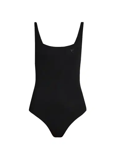 MOSCHINO Women's Logo Stretch-Cotton Scoopneck Bodysuit | Thumbnail 1