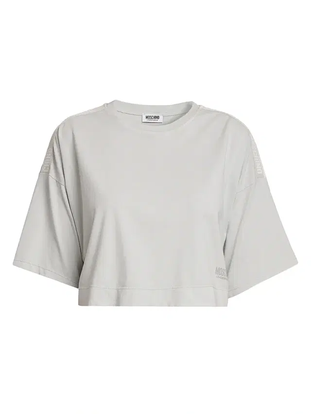 Moschino Women's Cotton Crop T-Shirt - Grey