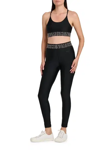 MOSCHINO Women's Logo Stretch Leggings - Black - Size XS | Thumbnail 2 MOSCHINO Women's Logo Stretch Leggings - Black - Size XS | Thumbnail 2